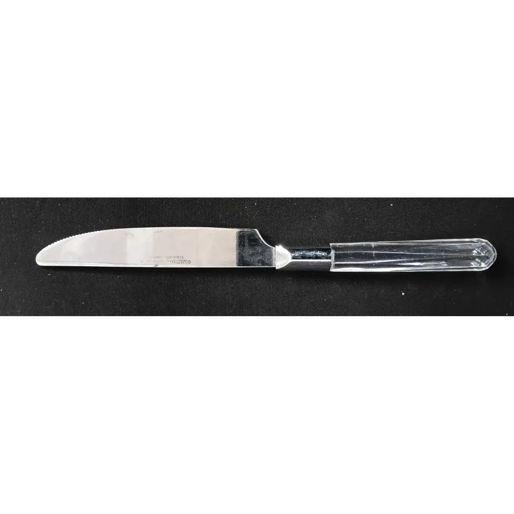Hampton Silversmiths Stainless Flatware Clear Lucite Handle 32 Piece Set# 196